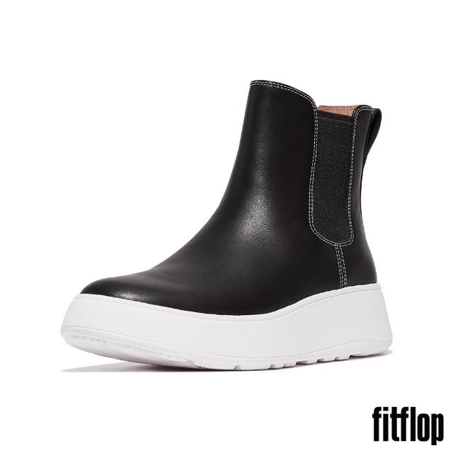 【FitFlop】F-MODE 皮革/麂皮/羊毛厚底切爾西靴-女(多色)