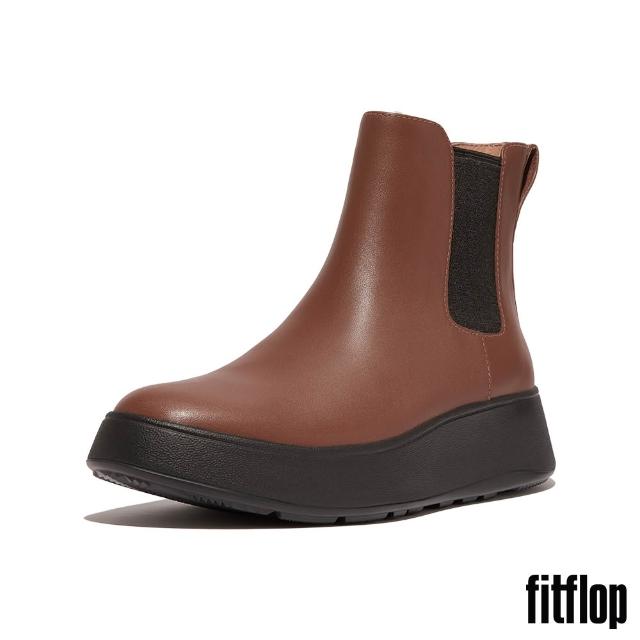 【FitFlop】F-MODE 皮革/麂皮/羊毛厚底切爾西靴-女(多色)