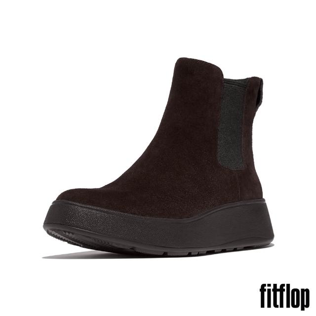 【FitFlop】F-MODE 皮革/麂皮/羊毛厚底切爾西靴-女(多色)