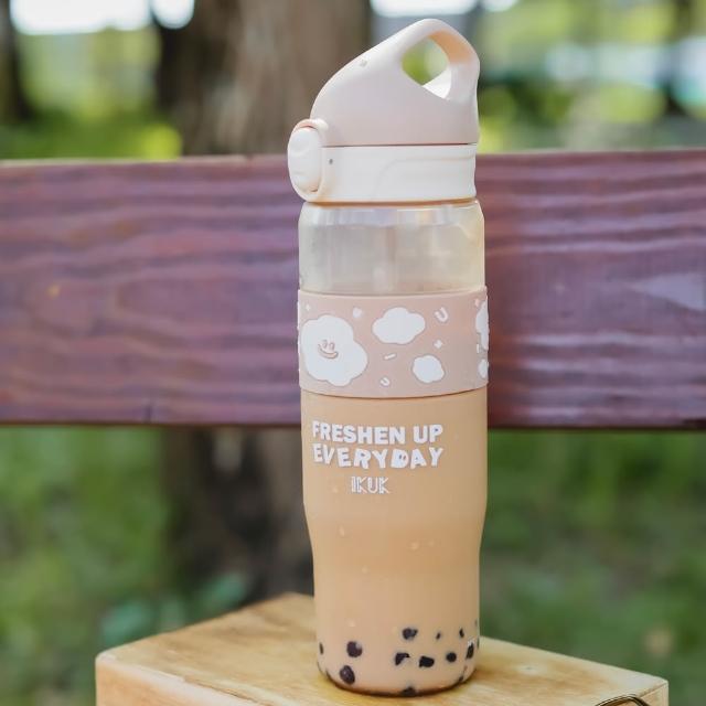 【IKUK艾可】2入組-德國材質PPSU兩用水壺830ml-附粗吸管水壺(吸管杯/直飲杯/環保杯/運動水壺/兩用水壺)