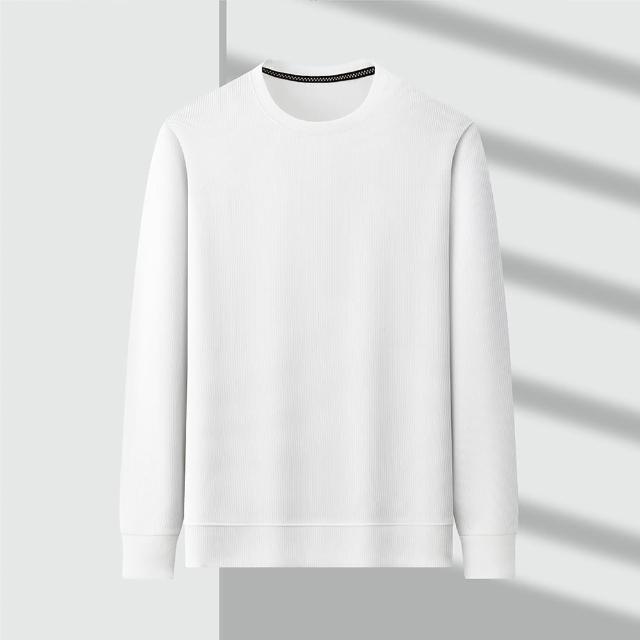 【Billgo】*現貨立體紋路長袖圓領素T-5色 M~3XL碼 百搭素色緹花大學T 韓國歐爸男秋冬上衣(素面、經典款)