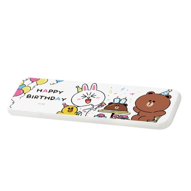 【SONA森那家居】LINE Friends - 硬式珪藻土洗漱墊 台灣製造 吸水 珪藻土 洗漱墊 防潮 杯墊(24x8x0.9 cm)