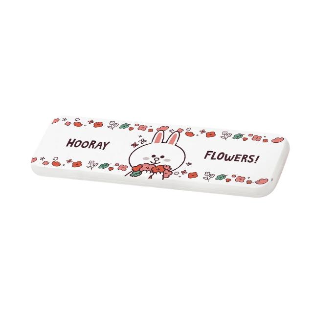 【SONA森那家居】LINE Friends 花朵系列- 硬式珪藻土洗漱墊 台灣製造 吸水 珪藻土 杯墊(24x8x0.9 cm)