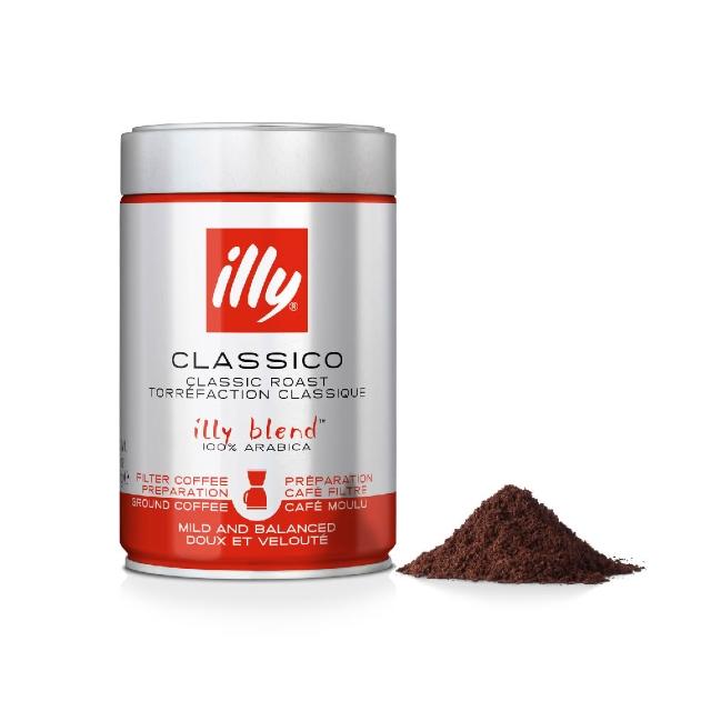 【illy】官方直營 經典配方咖啡豆/咖啡粉 五罐組合 (250g x 5罐) 中焙/深焙/低咖啡因/濾泡粉/摩卡壺粉