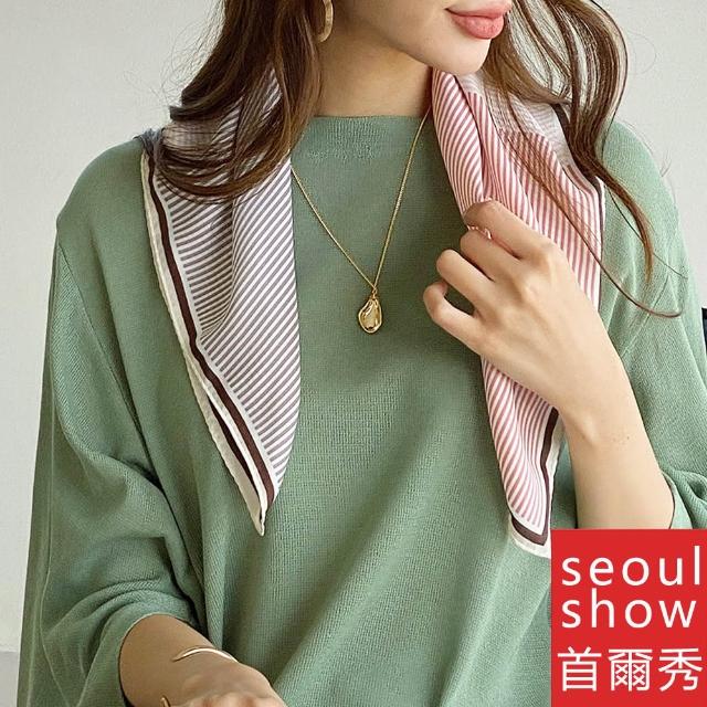 【Seoul Show 首爾秀】買一送一 70x70cm大方領巾仿真蠶絲緞面披肩頭巾雪紡圍巾絲巾
