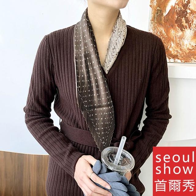 【Seoul Show 首爾秀】買一送一 70x70cm大方領巾仿真蠶絲緞面披肩頭巾雪紡圍巾絲巾