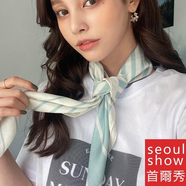 【Seoul Show 首爾秀】買一送一 70x70cm大方領巾仿真蠶絲緞面披肩頭巾雪紡圍巾絲巾