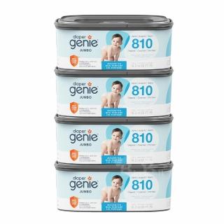 13328334 OL 【Diaper Genie】加拿大 Diaper Genie 不鏽鋼雙重鎖臭尿布處理器 多層鎖臭塑膠袋匣 加長型*4入(鎖臭)