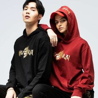 【BLUE WAY】男裝 女裝 網路獨家潮流側鬼LOGO連帽 長袖 帽T 上衣-鬼洗