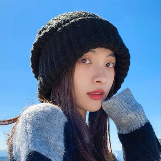 【QIDINA】2入-秋冬必備日系保暖舒適針織毛帽-W(冬天帽子女 保暖帽 遮陽帽 鴨舌帽 漁夫帽)