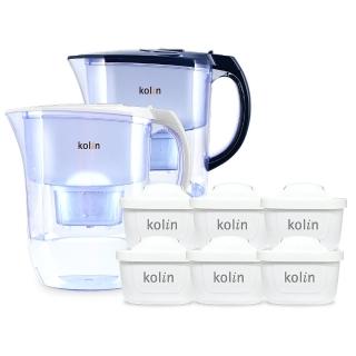 【Kolin 歌林】四重精濾濾水壺 3.8L + 濾芯6入(共7芯/最高1年半使用/適用Brita)