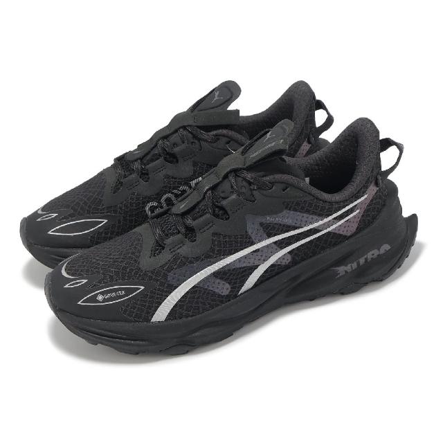 【PUMA】越野跑鞋 Fast-Trac Nitro 3 GTX Wns 女鞋 黑 銀 防水 抓地 戶外 運動鞋(379795-01)