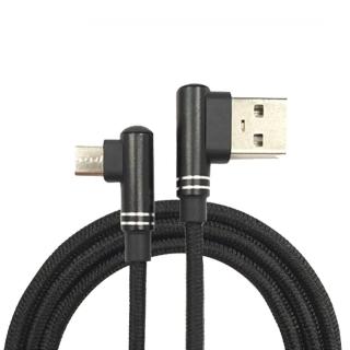 【Xmart】120公分長 Micro USB 6A 90度電競傳輸充電線-黑色(3入)