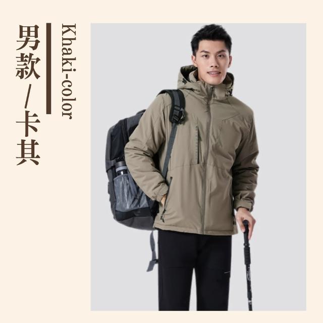 【NVDO】男女款抗寒保暖連帽羽絨外套 鋪棉保暖衝鋒外套-2款可選(M-2XL/保暖外套)