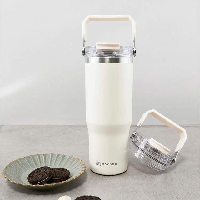 【MOCODO 伴佳家】陶瓷雙飲提提杯(耐高溫、耐磨、耐酸鹼 不卡垢、不卡味)