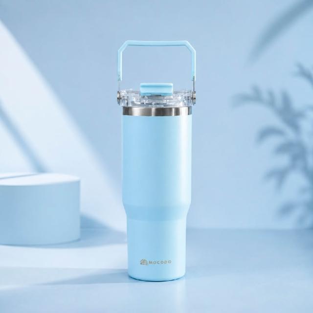 【MOCODO 伴佳家】陶瓷雙飲提提杯(耐高溫、耐磨、耐酸鹼 不卡垢、不卡味)