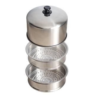 304不鏽鋼電鍋蒸籠組-蒸籠層2入+10人份加高鍋蓋1入(適用大同電鍋10人份)