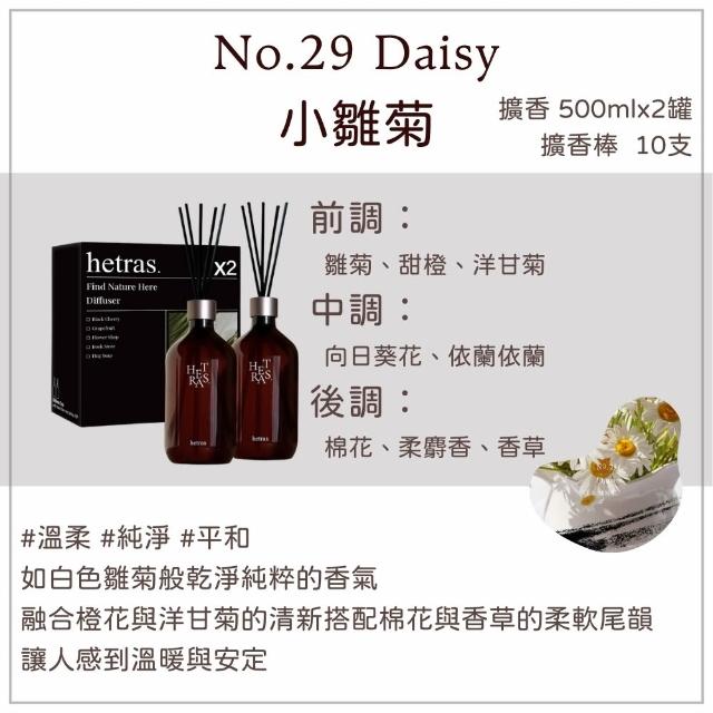 【HETRAS】韓國 首席調香師擴香 500ml 兩入一組 韓國擴香 擴香瓶 室內 居家香氛 禮物 GD 五星級飯店 小雛菊