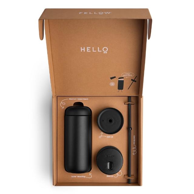 【FELLOW】474ml 禮盒組 卡特隨行真空保溫瓶 一杯三蓋 Carter Kit V3(陶瓷塗層/隔熱保冰/保溫杯/吸管杯)