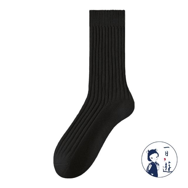 【NicoFun 愛定做】6雙 抗菌消臭 粗織線復古中筒堆堆襪  中筒襪 羅紋襪 針織襪 運動襪(中性襪24-26.5cm)