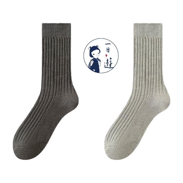 【NicoFun 愛定做】6雙 抗菌消臭 粗織線復古中筒堆堆襪  中筒襪 羅紋襪 針織襪 運動襪(中性襪24-26.5cm)