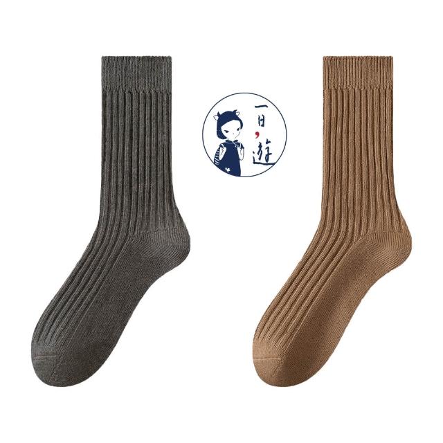 【NicoFun 愛定做】6雙 抗菌消臭 粗織線復古中筒堆堆襪  中筒襪 羅紋襪 針織襪 運動襪(中性襪24-26.5cm)