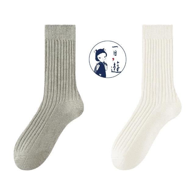 【NicoFun 愛定做】6雙 抗菌消臭 粗織線復古中筒堆堆襪  中筒襪 羅紋襪 針織襪 運動襪(中性襪24-26.5cm)