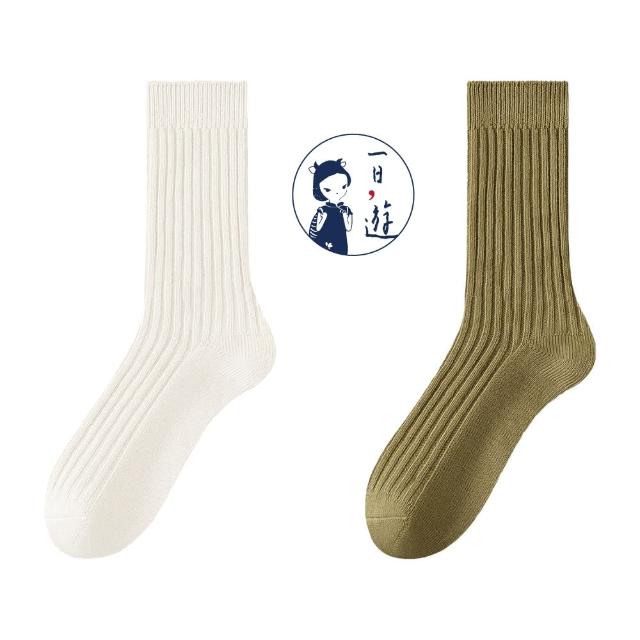 【NicoFun 愛定做】6雙 抗菌消臭 粗織線復古中筒堆堆襪  中筒襪 羅紋襪 針織襪 運動襪(中性襪24-26.5cm)