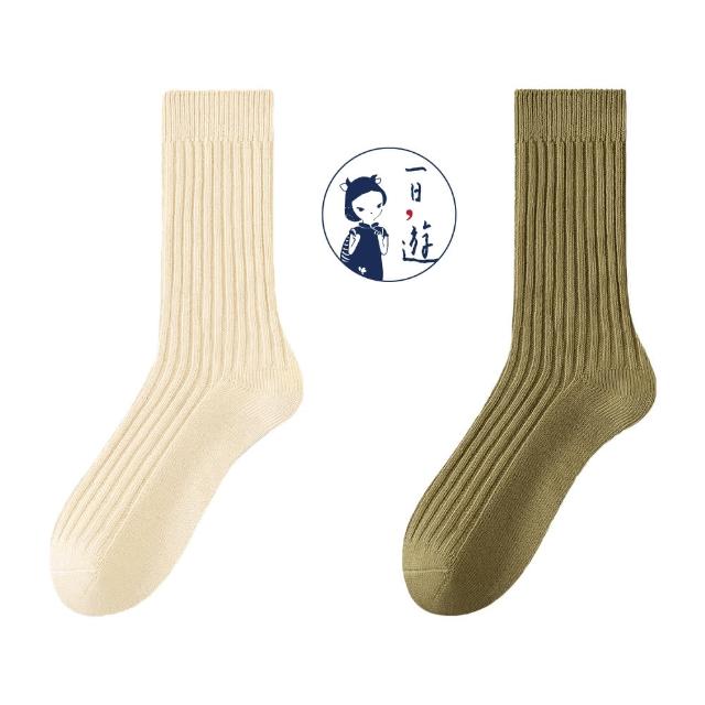 【NicoFun 愛定做】6雙 抗菌消臭 粗織線復古中筒堆堆襪  中筒襪 羅紋襪 針織襪 運動襪(中性襪24-26.5cm)