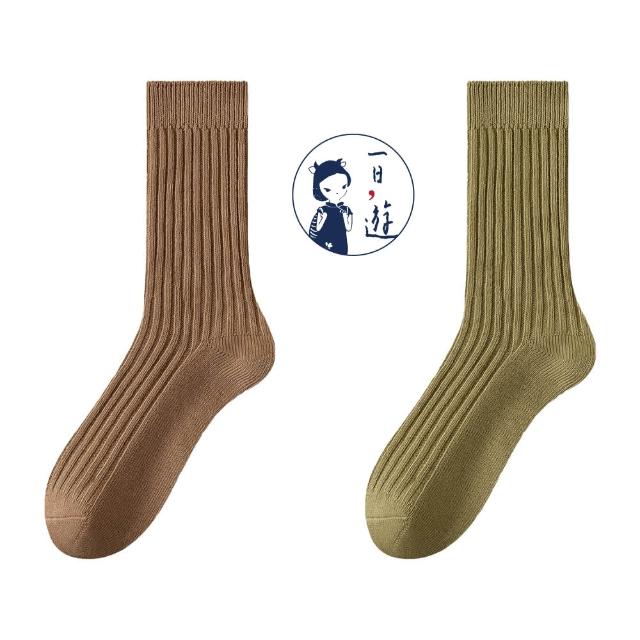 【NicoFun 愛定做】6雙 抗菌消臭 粗織線復古中筒堆堆襪  中筒襪 羅紋襪 針織襪 運動襪(中性襪24-26.5cm)