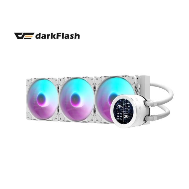 【darkFlash 大飛】大飛 Nebula DN360S LCD 一體式 水冷 CPU 散熱器-白色(全新 2.1 吋 IPS 水冷頭顯示螢幕)
