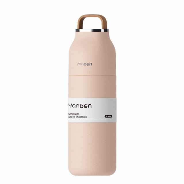 350ml 皮革把手 不鏽鋼保溫杯(保溫杯 保溫瓶 不鏽鋼保溫瓶 隨行杯 手提杯 水壺)