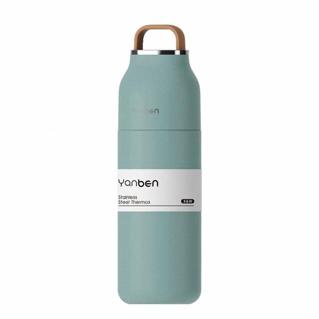350ml 皮革把手 不鏽鋼保溫杯(保溫杯 保溫瓶 不鏽鋼保溫瓶 隨行杯 手提杯 水壺)