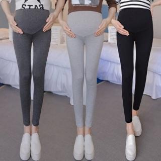 【漂亮小媽咪】二件組 純色內搭褲  時尚媽咪 孕婦裝 九分 孕婦內搭褲 孕