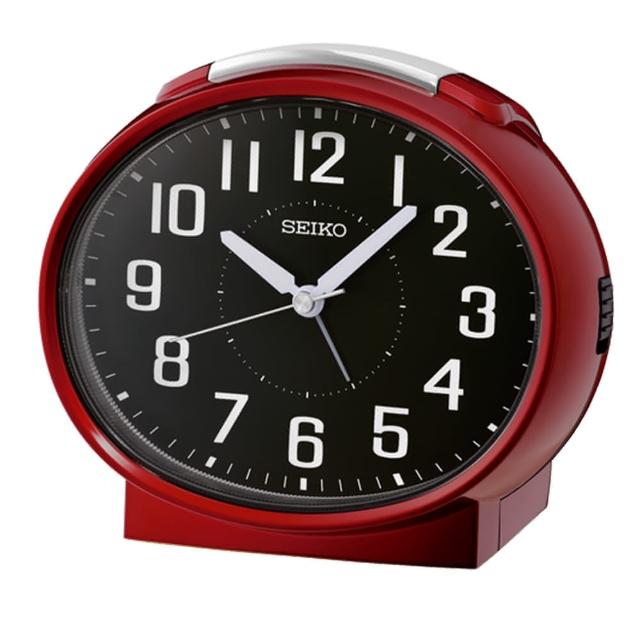 【SEIKO 精工】經典橢圓形 防貪睡鬧鐘 時鐘 QHK059(滑動式靜音秒針 夜光指針)