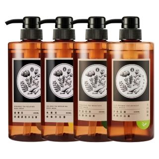 【tsaio 上山採藥】4入組台灣茶系列-沐浴露600ml(任選/手捻花茶/冷泉玉露/國寶茶/烏龍茶)