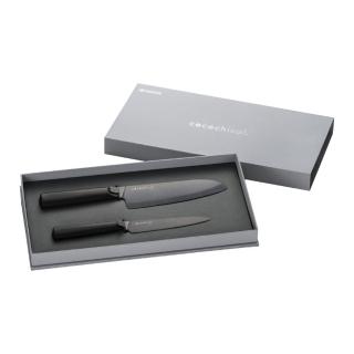 【KYOCERA 京瓷】日本進口黑刃陶瓷刀禮盒雙刀組-11+16cm(三德刀/料理刀/水果刀)