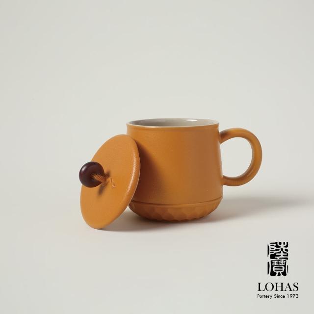 【LohasPottery 陸寶】平安永結蓋杯-富貴紅/琉璃黃(320ML 雙色可選 富含東方美學韻味)
