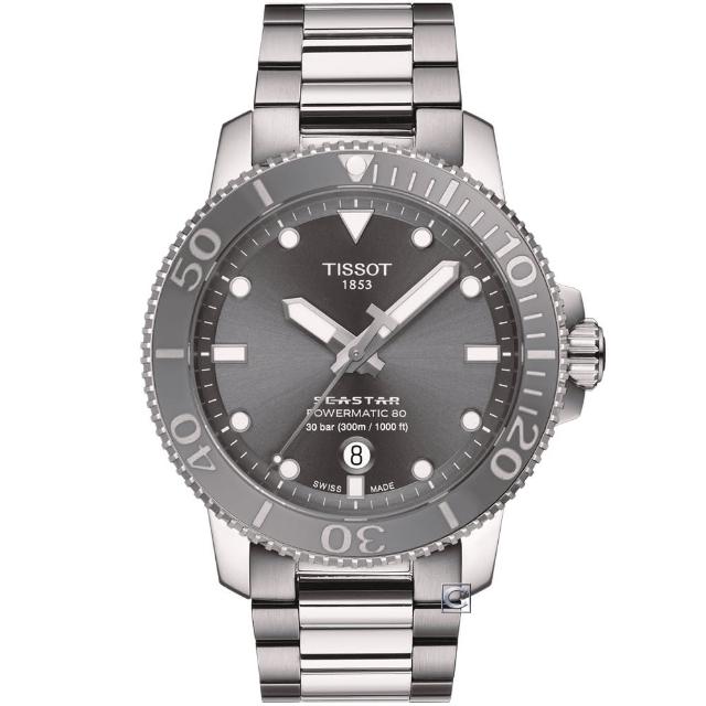 【TISSOT 天梭】Seastar 海星陶瓷錶 圈300米潛水錶  機械錶  手錶 情人節 禮物(T1204071109101)