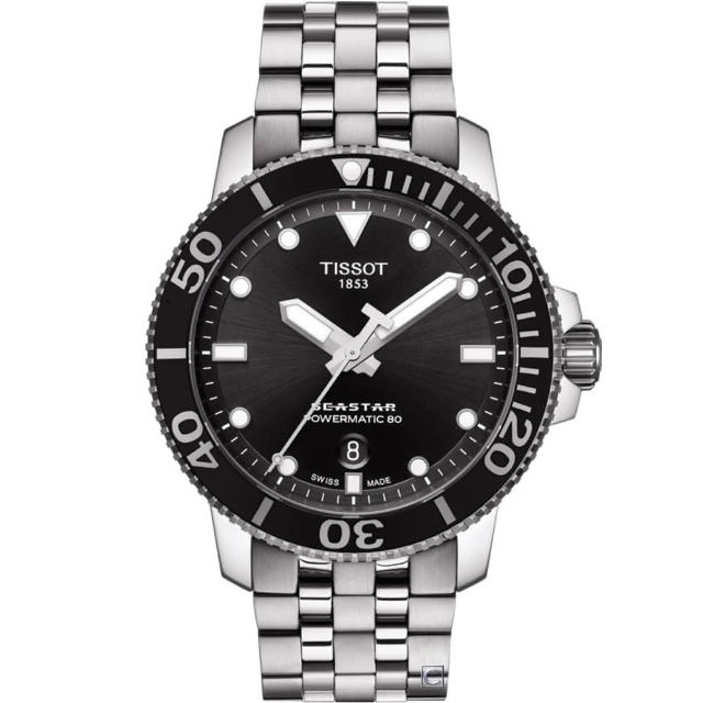 【TISSOT 天梭】Seastar 海星陶瓷錶 圈300米潛水錶  機械錶  手錶 情人節 禮物(T1204071109101)