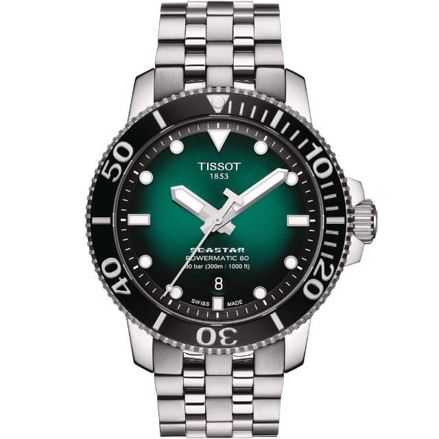 【TISSOT 天梭】Seastar 海星陶瓷錶 圈300米潛水錶  機械錶  手錶 情人節 禮物(T1204071109101)