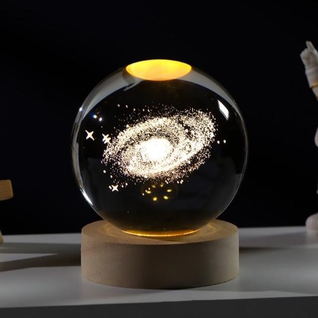 【A-ONE 匯旺】愛的玫瑰 水晶球 LED發光底座 燈座 生日禮物 情人節禮物 送禮 水晶雕刻球 氣氛小物