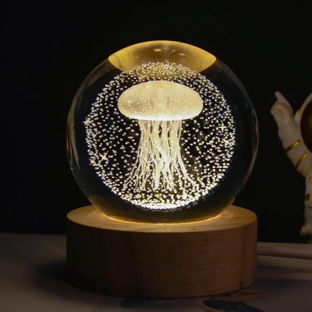 【A-ONE 匯旺】愛的玫瑰 水晶球 LED發光底座 燈座 生日禮物 情人節禮物 送禮 水晶雕刻球 氣氛小物