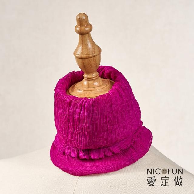 【NicoFun 愛定做】優雅33 暗紅柳葉絲 圍脖(淺駝圍巾  防風 口罩 高爾夫球 圍巾 領巾 髮帶 桑蠶絲 真絲)
