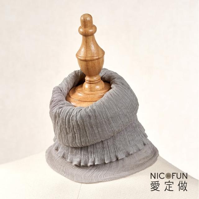 【NicoFun 愛定做】優雅33 暗紅柳葉絲 圍脖(淺駝圍巾  防風 口罩 高爾夫球 圍巾 領巾 髮帶 桑蠶絲 真絲)