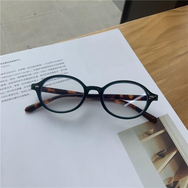【LEEHER】小框眼鏡/玳瑁眼鏡/橢圓鏡框/書呆子眼鏡/樹酯眼鏡/素顏神器/可配自行配度數/TR9