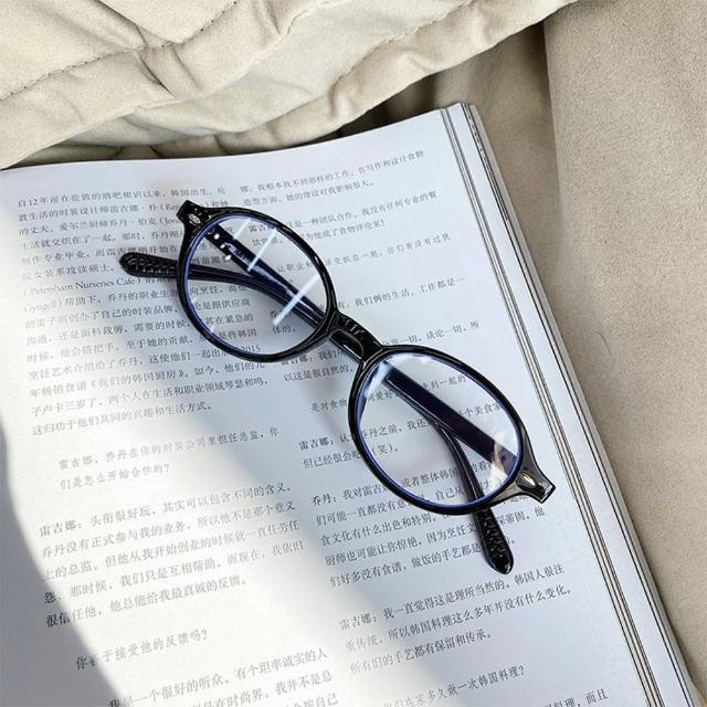 【LEEHER】小框眼鏡/玳瑁眼鏡/橢圓鏡框/書呆子眼鏡/樹酯眼鏡/素顏神器/可配自行配度數/TR9