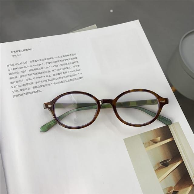 【LEEHER】小框眼鏡/玳瑁眼鏡/橢圓鏡框/書呆子眼鏡/樹酯眼鏡/素顏神器/可配自行配度數/TR9