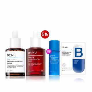 【DR.WU 達爾膚】油水平衡抗痘組(玻尿酸精華液30ML+杏仁酸精華18% 30ML)