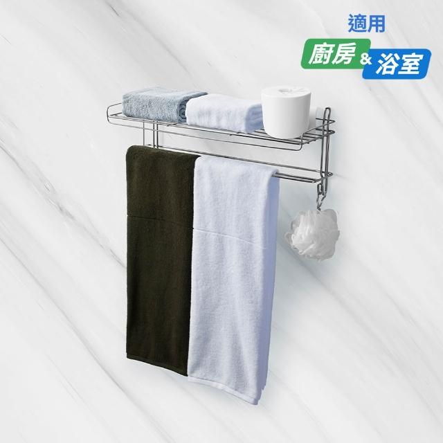 【3M】momo首賣★無痕高承重304不鏽鋼收納 衣物毛巾置物架/雙層三角置物架任選 剝除貼片式! 可重複定位黏貼